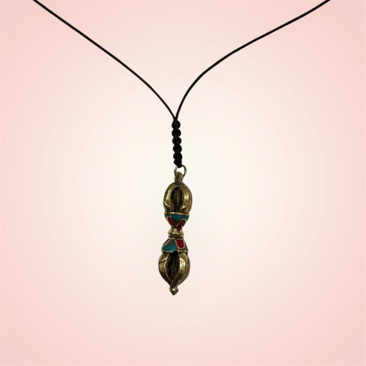Copper Vajra pendant with adjustable cord