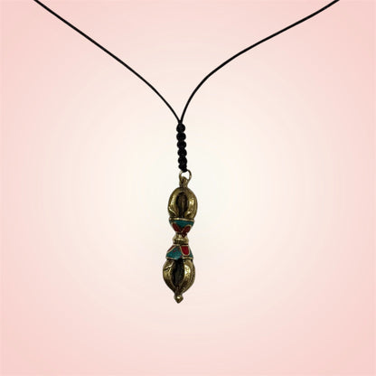 Copper Vajra pendant with adjustable cord