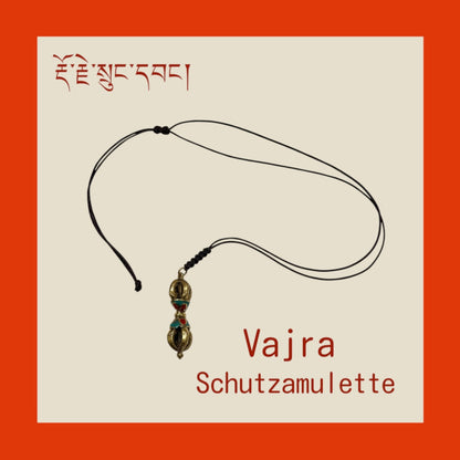 Copper Vajra pendant with adjustable cord
