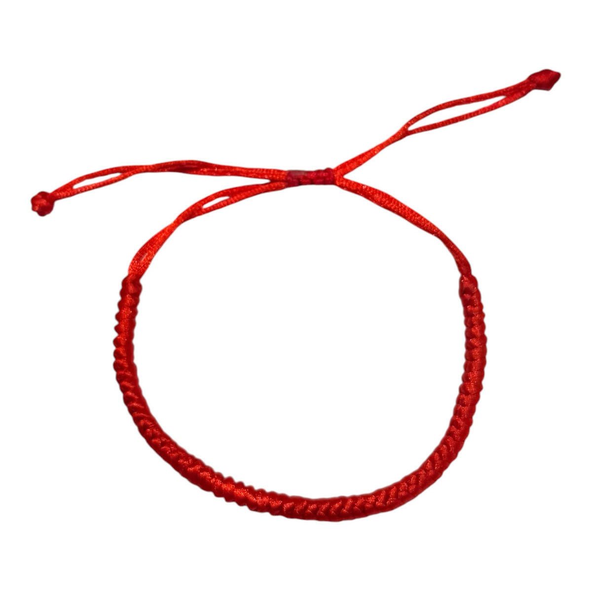 Bracelet à nœuds tibétain – Rouge, noir, taille réglable
