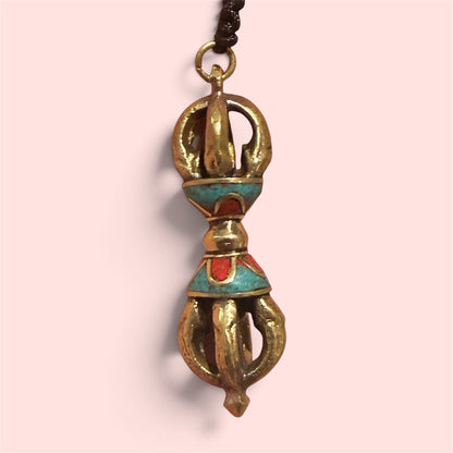 Copper Vajra pendant with adjustable cord