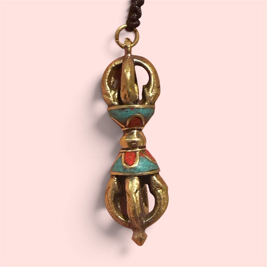 Copper Vajra pendant with adjustable cord