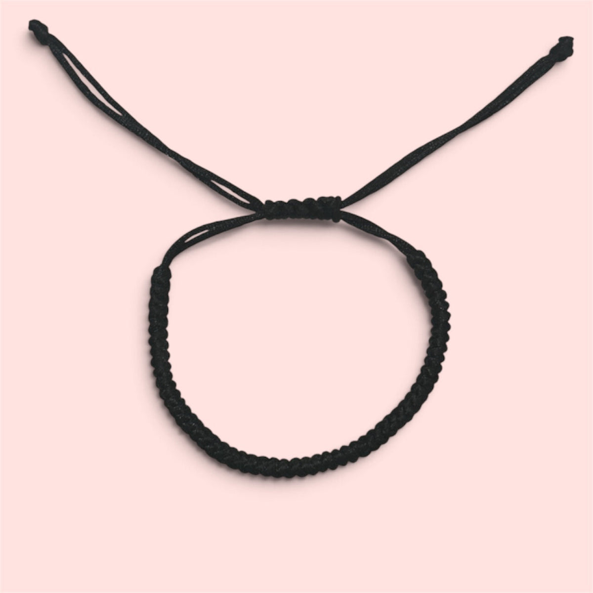 Bracelet à nœuds tibétain – Rouge, noir, taille réglable