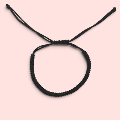 Bracelet à nœuds tibétain – Rouge, noir, taille réglable