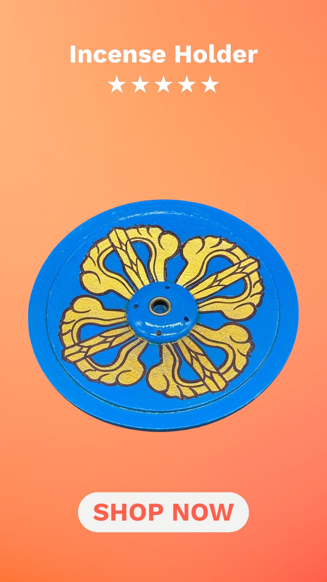 Räucherstäbchenhalter Holz – für dickes oder dünnes Räucherstäbchen-Handbemalt