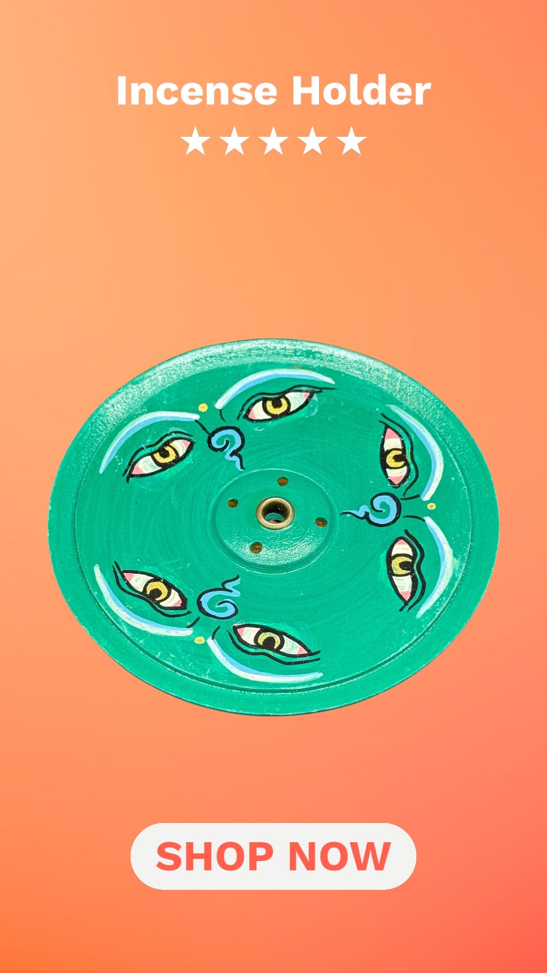 Räucherstäbchenhalter Holz – für dickes oder dünnes Räucherstäbchen-Handbemalt