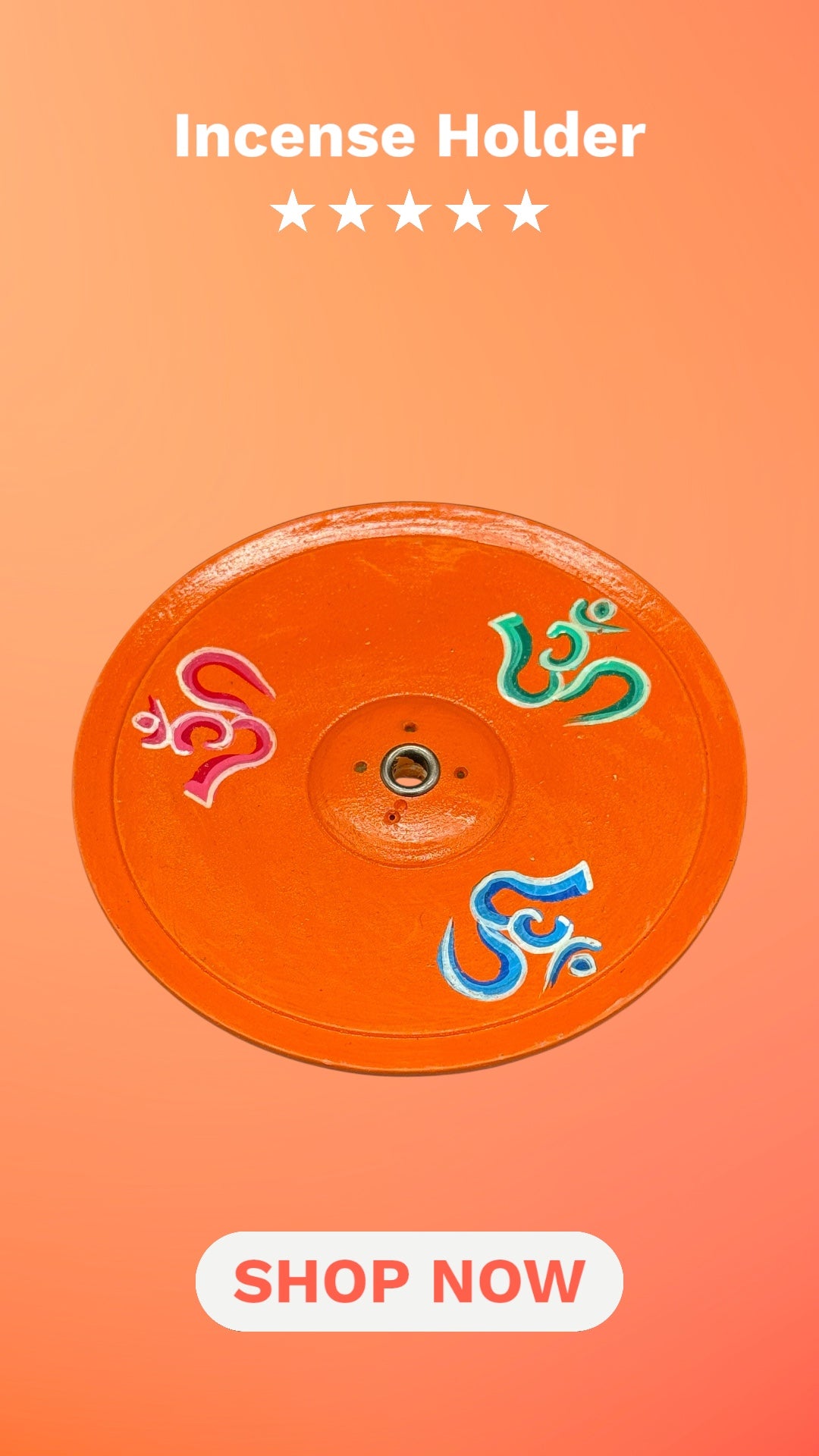 Räucherstäbchenhalter Holz – für dickes oder dünnes Räucherstäbchen-Handbemalt