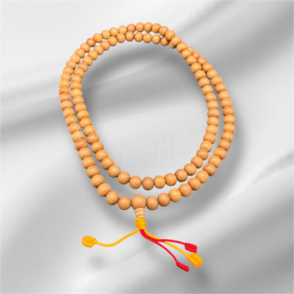 Original Sandelholz Mala 108 Perlen im Geschenkbox - 10 mm 100 cm
