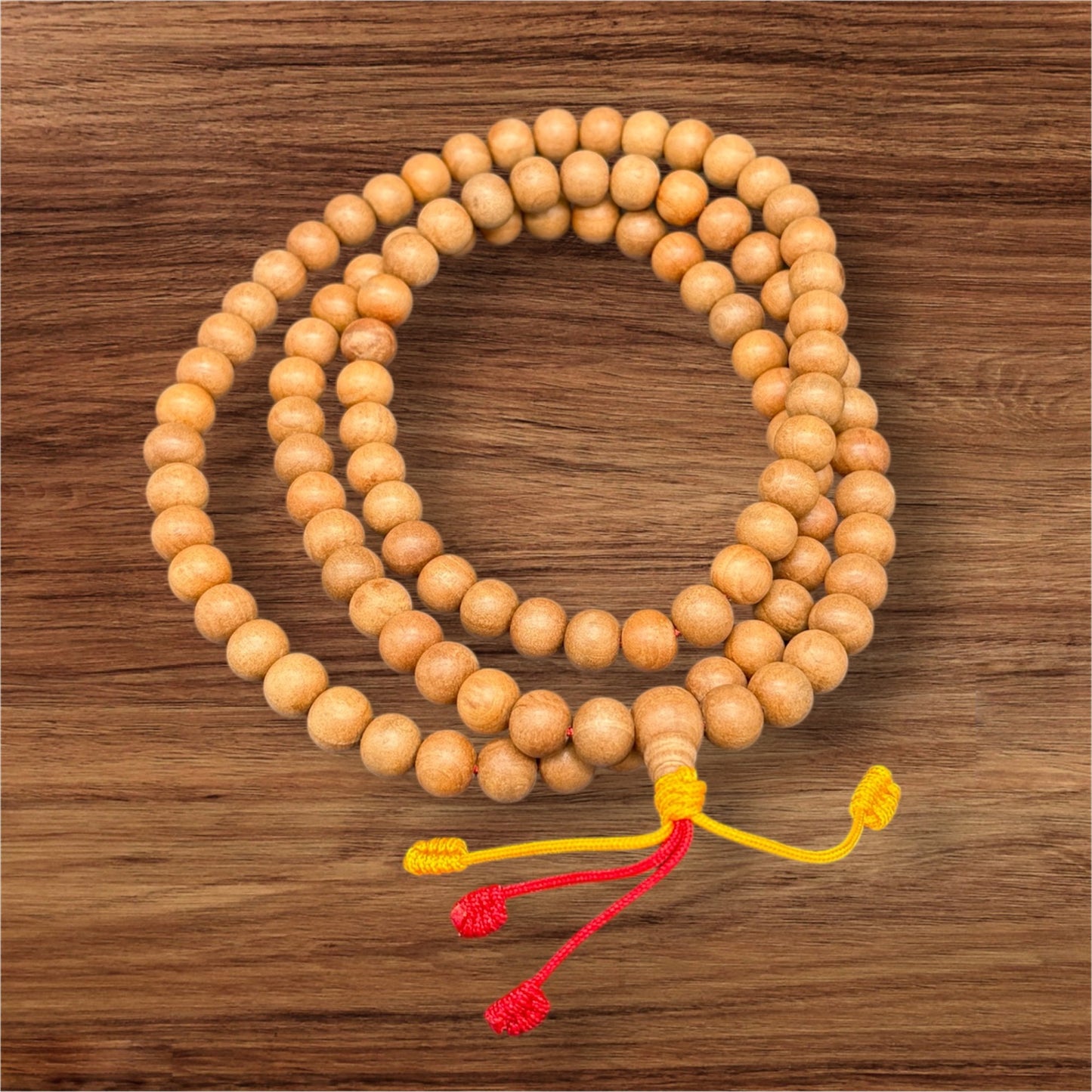 Original Sandelholz Mala 108 Perlen im Geschenkbox - 10 mm 100 cm