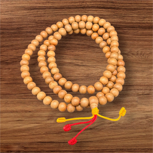 Original Sandelholz Mala 108 Perlen im Geschenkbox - 10 mm 100 cm