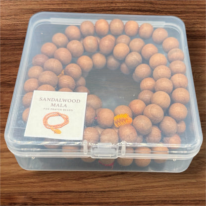 Original Sandelholz Mala 108 Perlen im Geschenkbox - 10 mm 100 cm