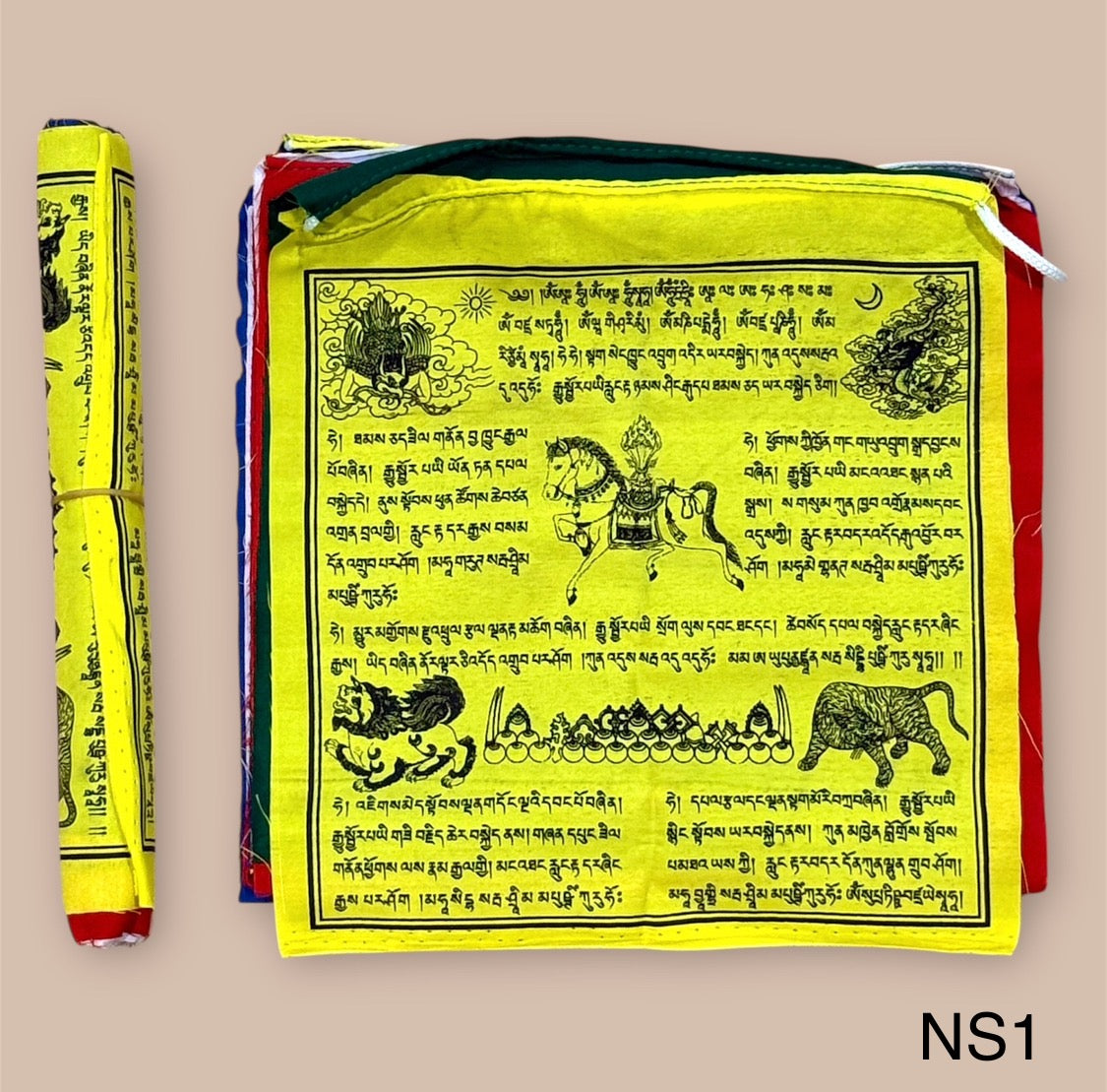 Tibetische Gebetsfahnen, Lungta in verschiedene Größen
Gebetsfahnen – Traditionelle Inspiration für Harmonie und Frieden