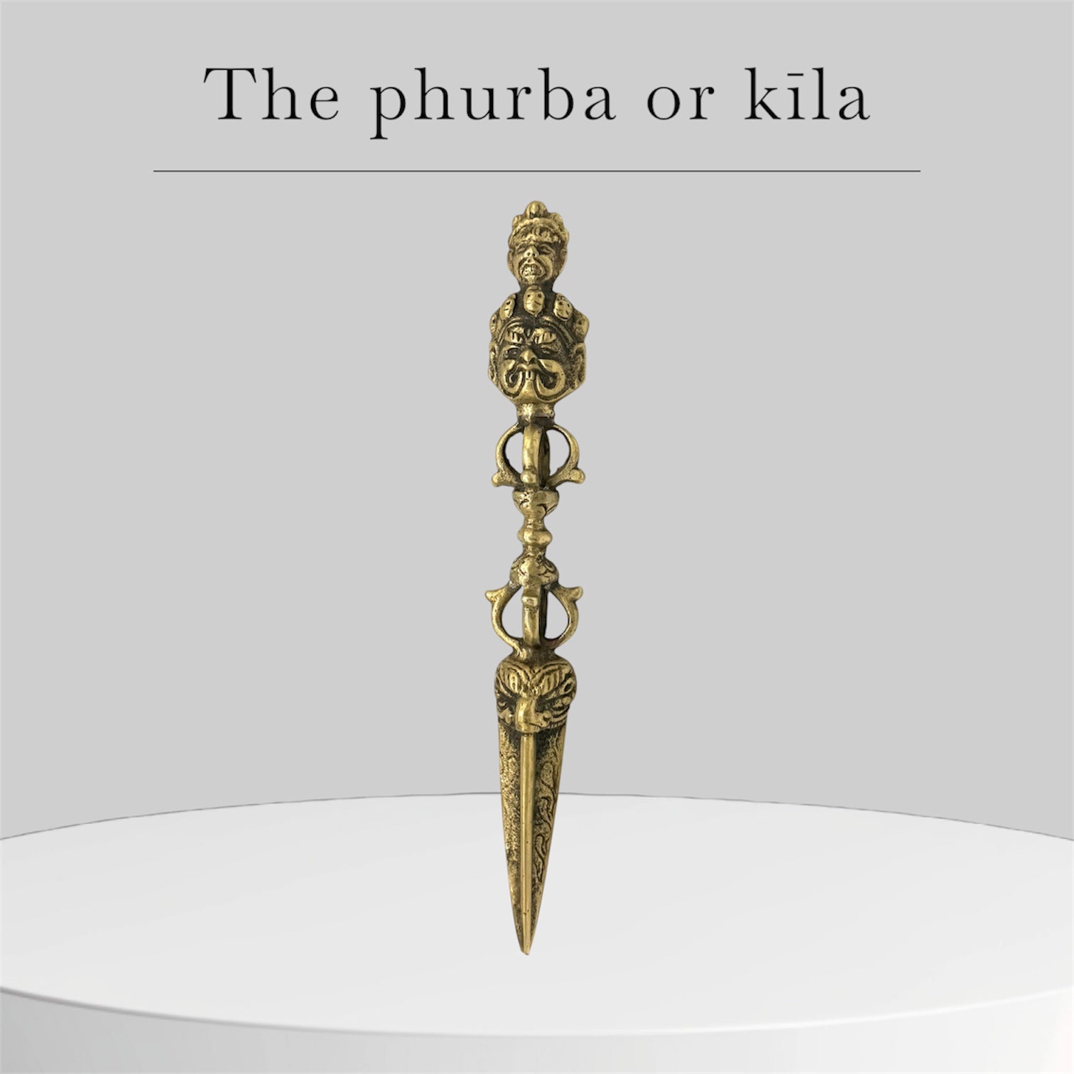 Tibetischer Phurpa-Ritualdolch aus Messing