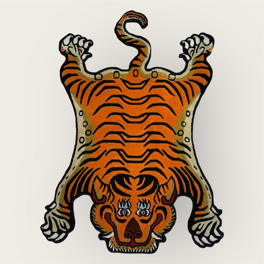 Tiger Teppich aus Wolle. Hergestellt in Nepal