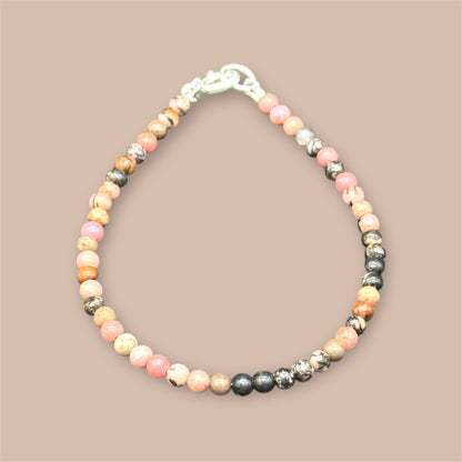 Tourmaline Bracelet in 925 Sterling Silver - Multicolored Gemstones 4mm 18cm
