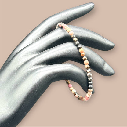 Tourmaline Bracelet in 925 Sterling Silver - Multicolored Gemstones 4mm 18cm
