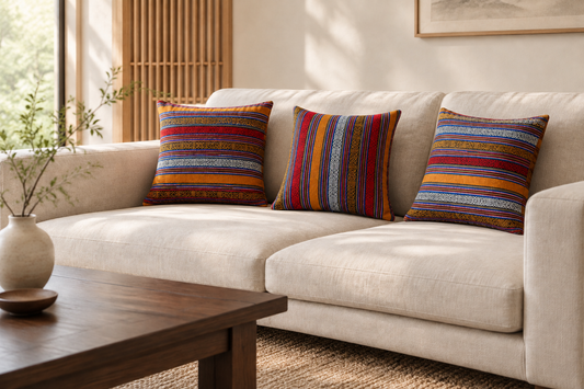 Living room with cushions reduced by 15%