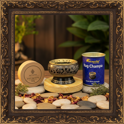 Räucherwerk Starter-Set – Harz, Holzkohle & Räuchergefäß